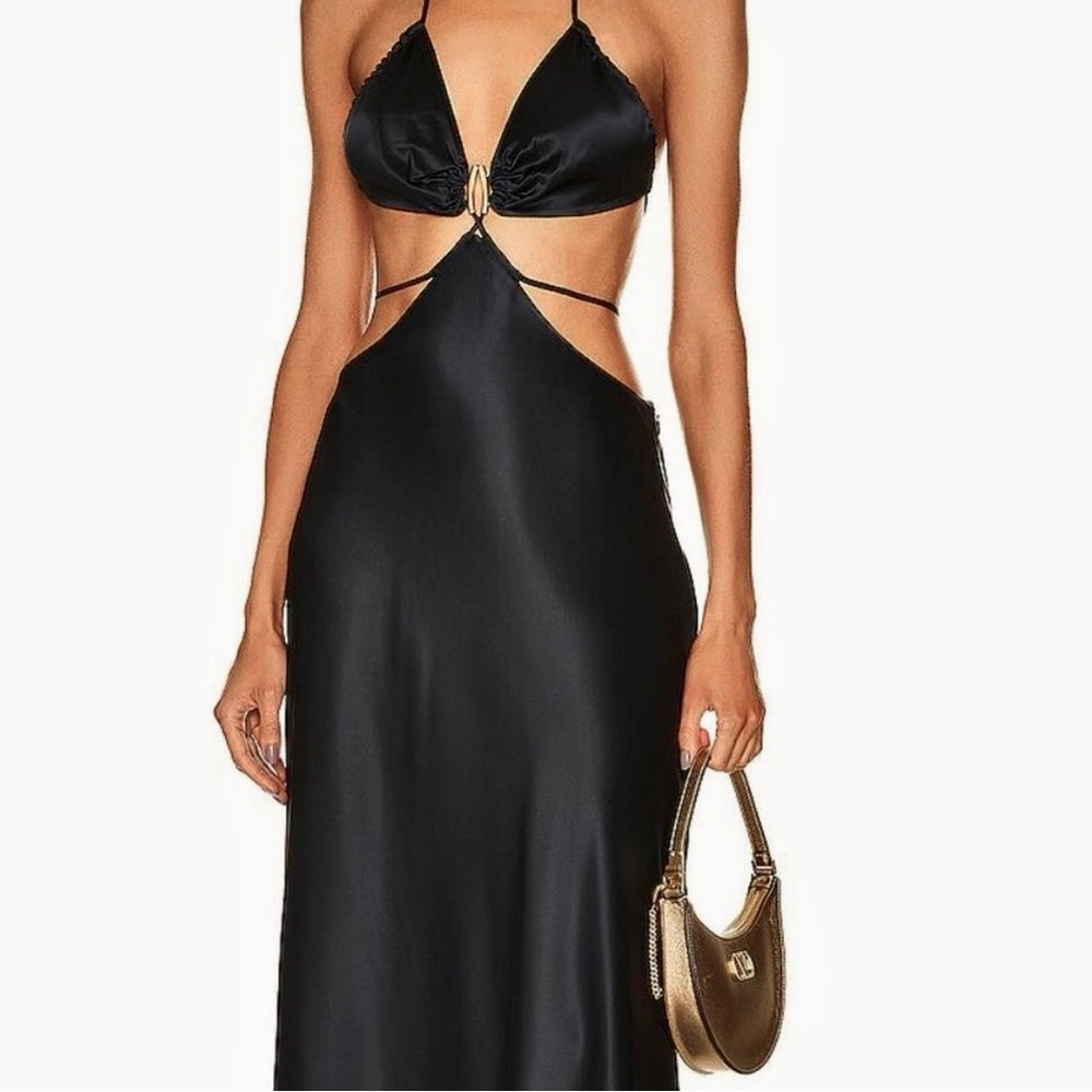 Cult Gaia Colette Embellished Cutout Satin Maxi Dress New With Tags - Picture 3 of 11